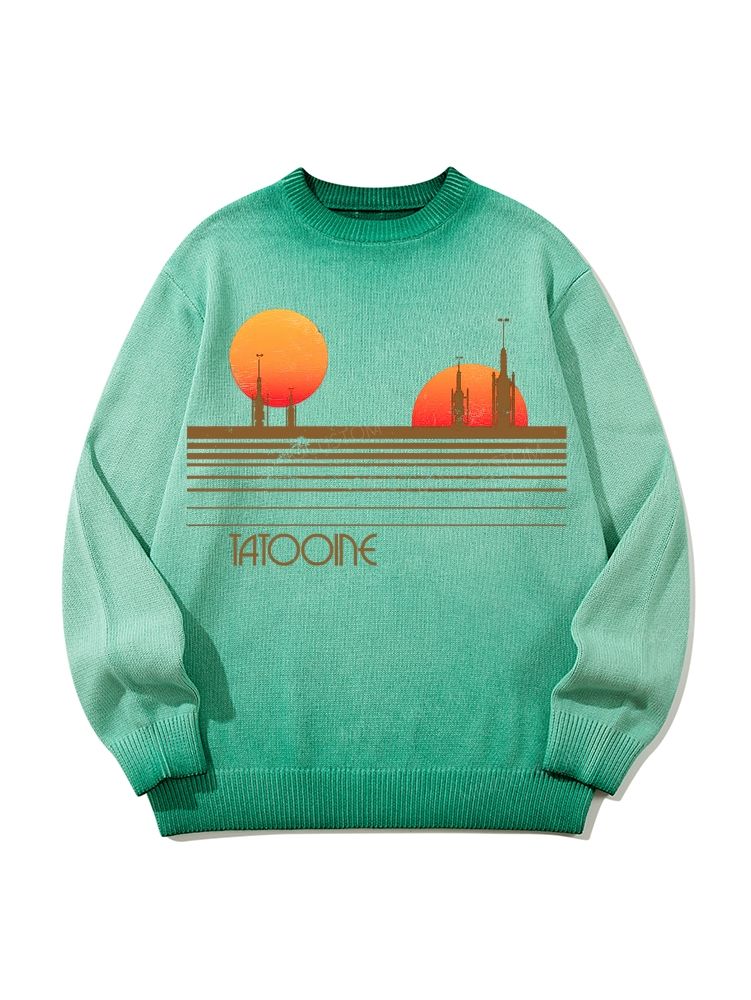 Sci-Fi Tatooine Sunset Gradient Casual Sweater