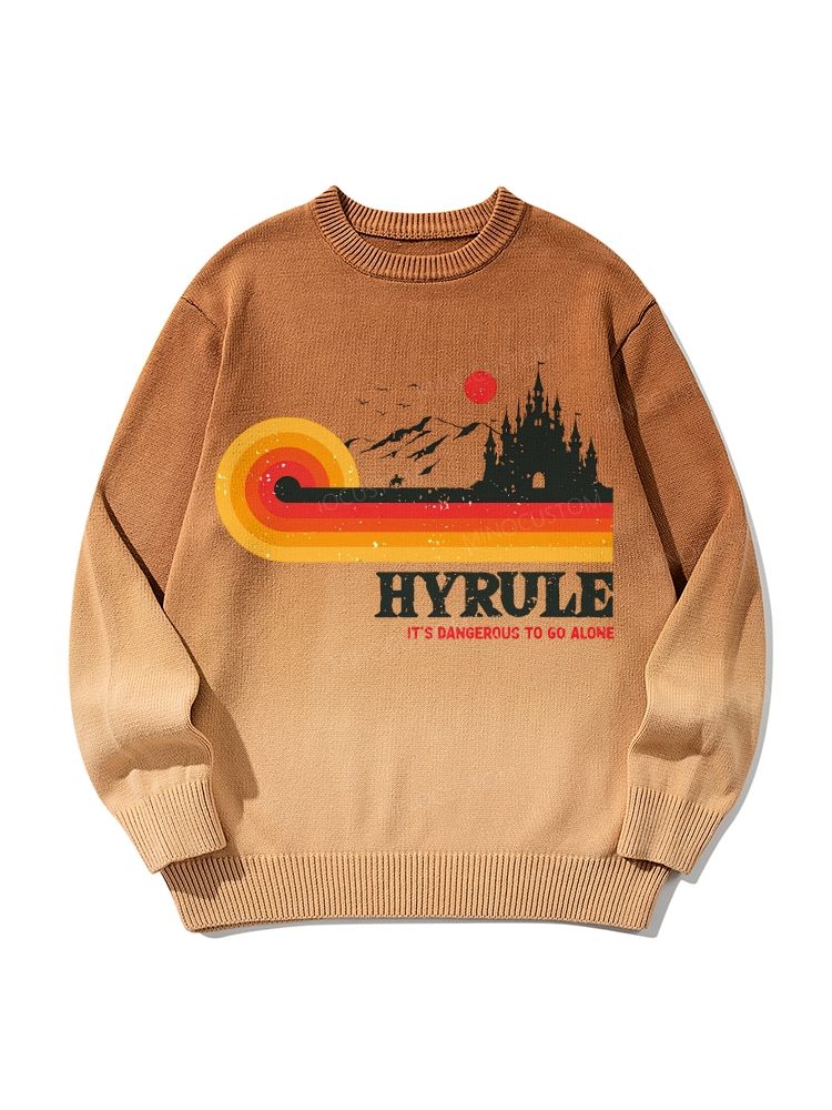 It's Dangerous To Go Alone Cotton Gradient Casual Style Sweater