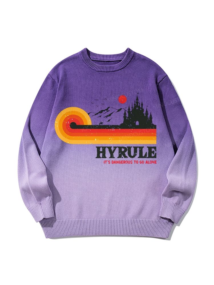 It's Dangerous To Go Alone Cotton Gradient Casual Style Sweater