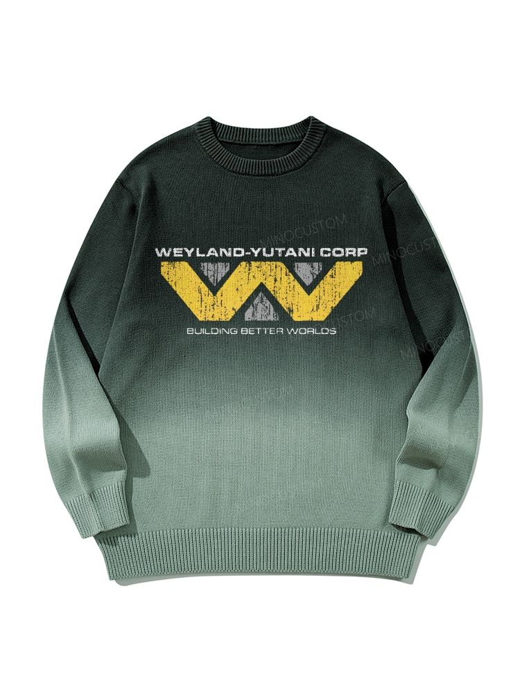 Weyland-Yutani Corp Vintage Cotton Gradient Casual Style Sweater
