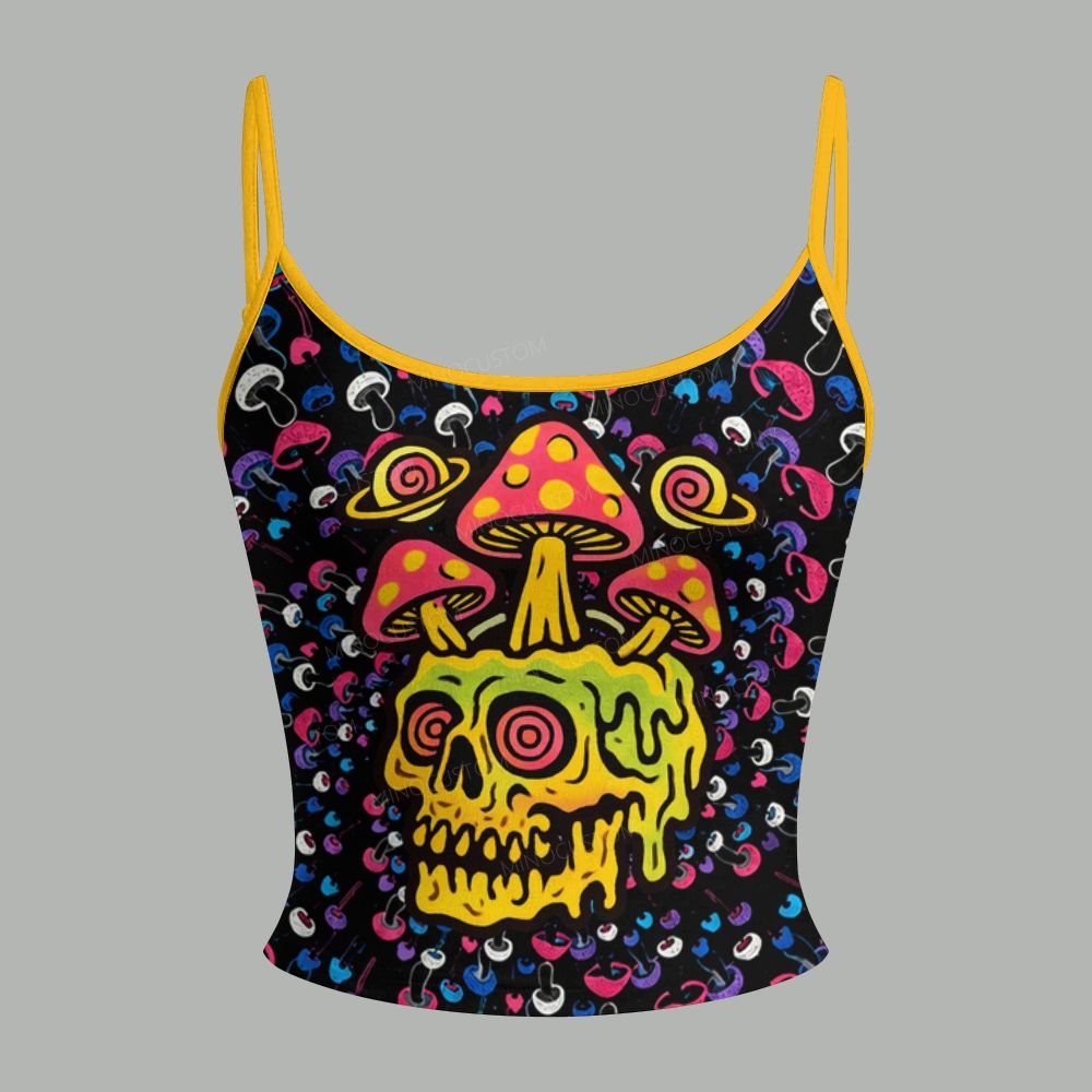 Psychedelic Skull Mushroom Planet Top & Elasticated Trousers Two-Piece Set