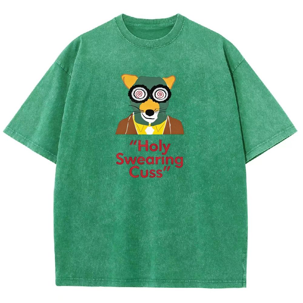 Retro Animal Detective Mask Character Graphic Washed T-shirt