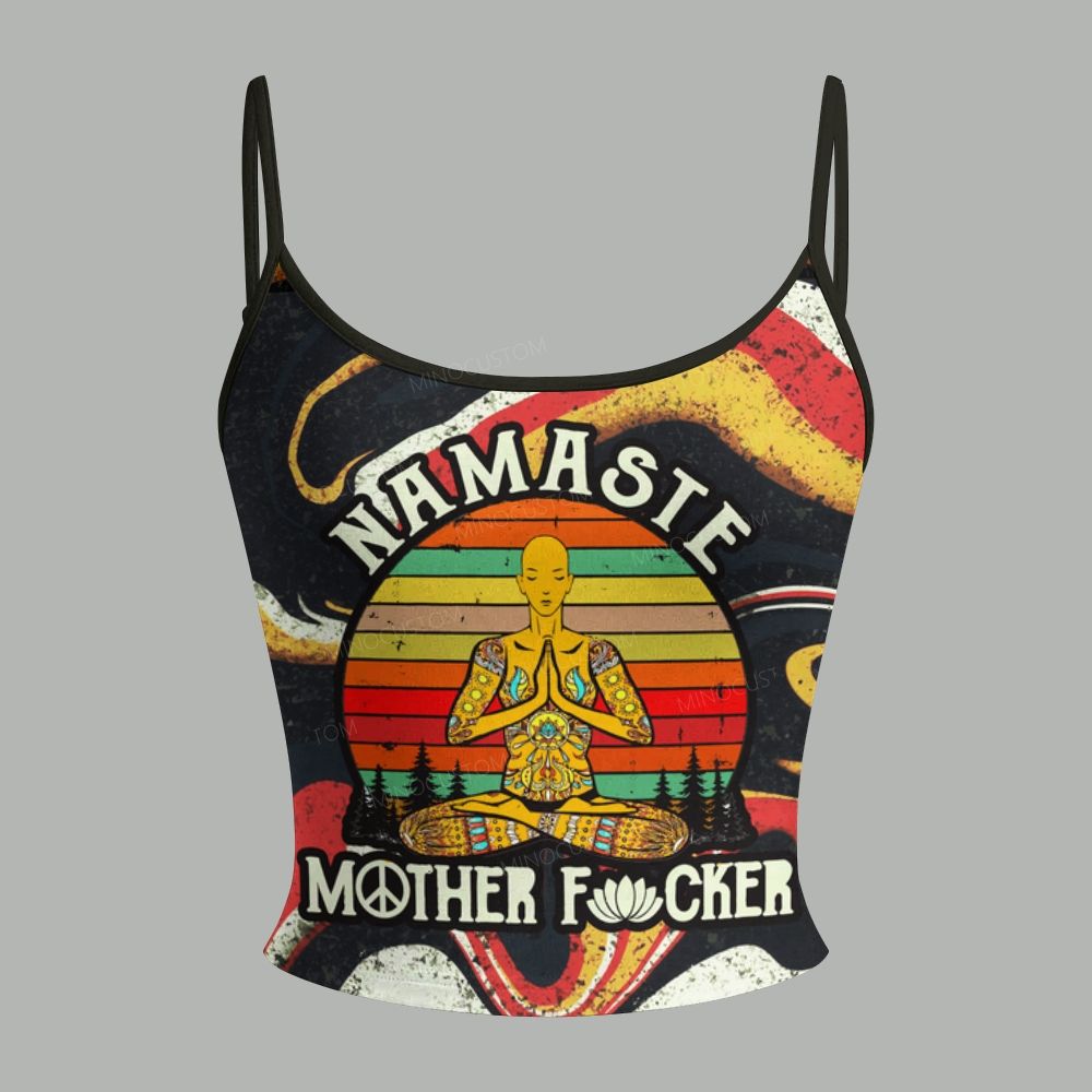 Retro Namaste Meditation Top & Elasticated Trousers Two-Piece Set