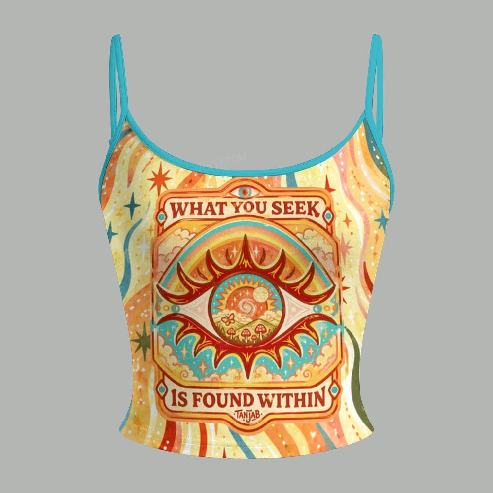 Vintage Tarot Style Quote Eye Top & Elasticated Trousers Two-Piece Set