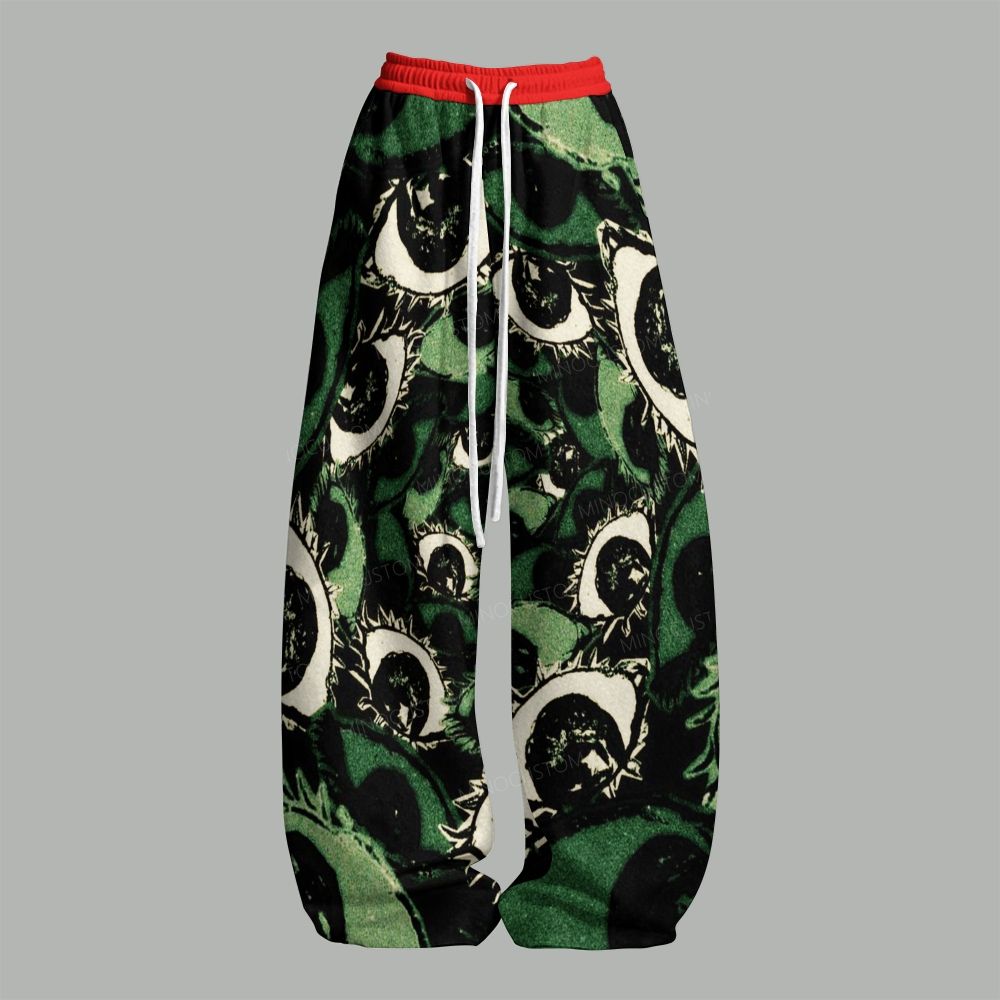 Trippy Surreal All‑Seeing Eye Top & Elasticated Trousers Two-Piece Set