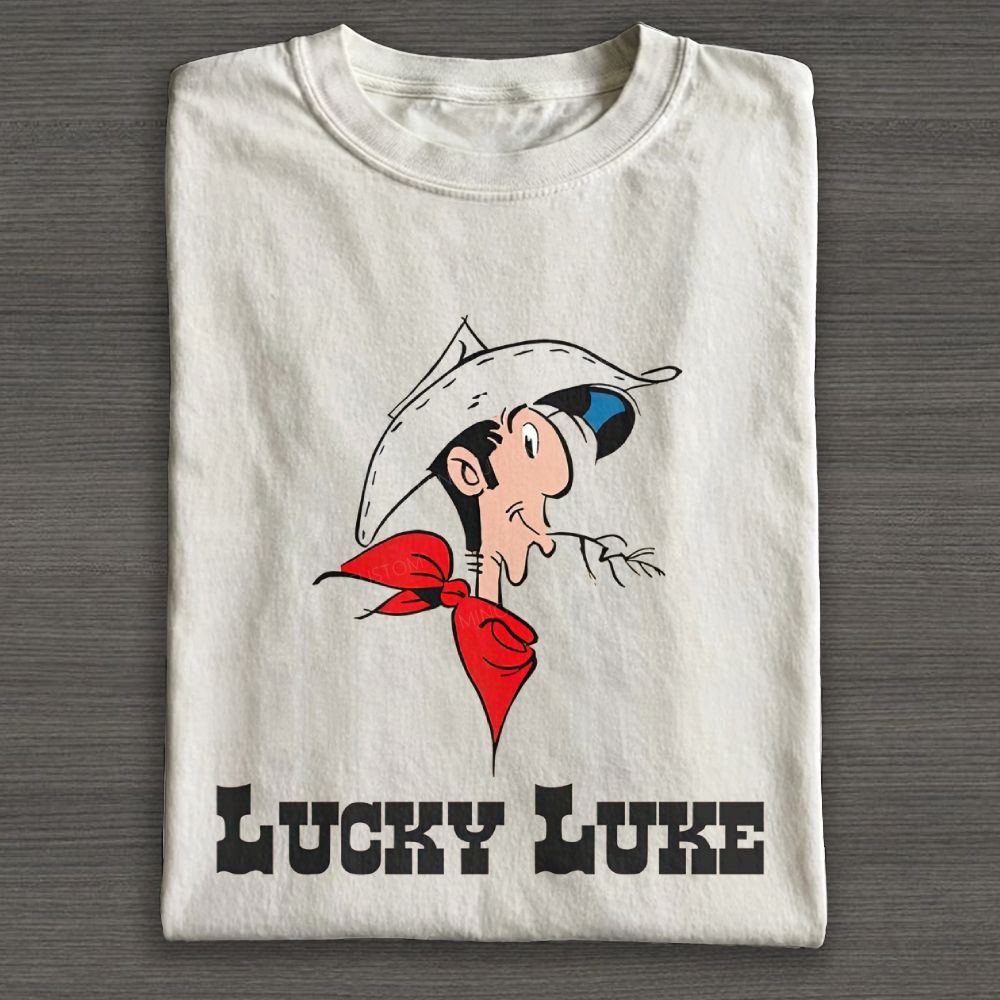 Vintage Retro Western Cowboy Portrait Graphic Cotton T-shirt