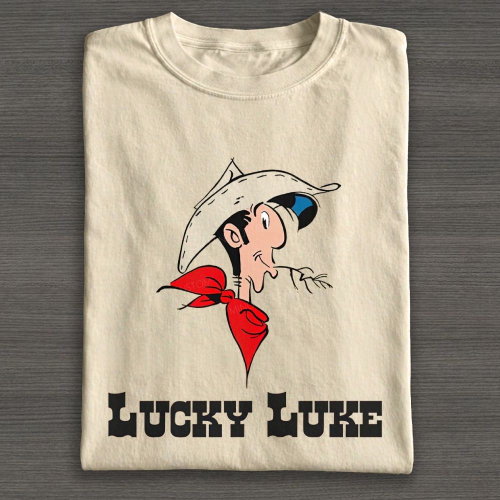 Vintage Retro Western Cowboy Portrait Graphic Cotton T-shirt