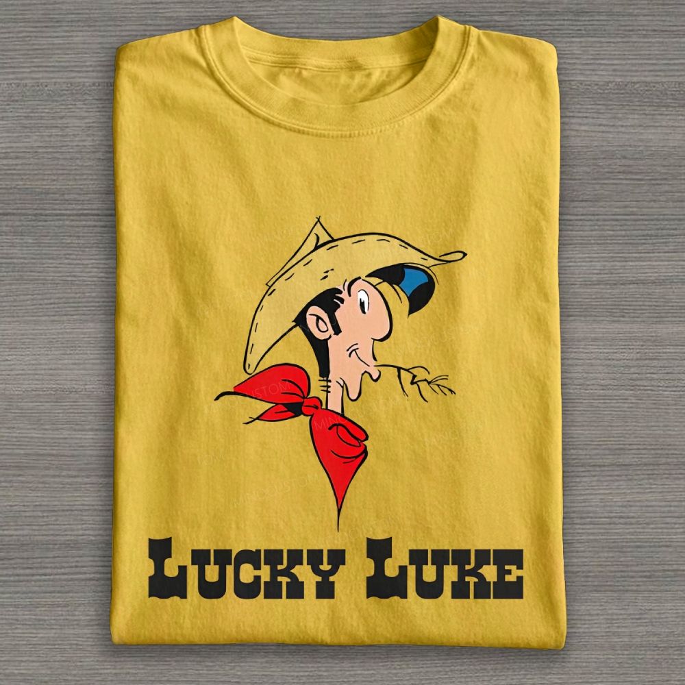 Vintage Retro Western Cowboy Portrait Graphic Cotton T-shirt