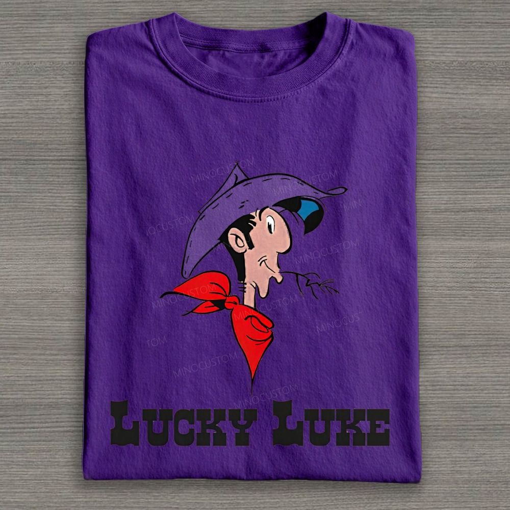 Vintage Retro Western Cowboy Portrait Graphic Cotton T-shirt