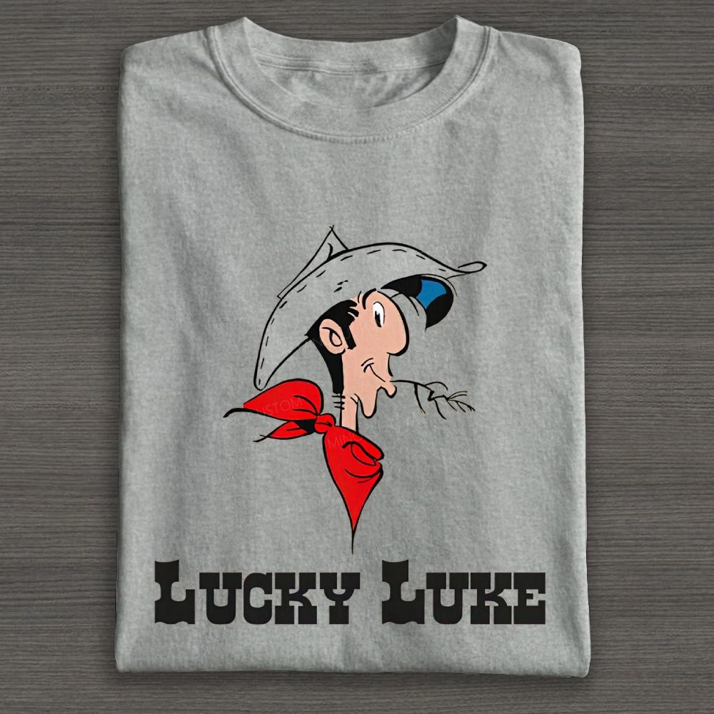 Vintage Retro Western Cowboy Portrait Graphic Cotton T-shirt