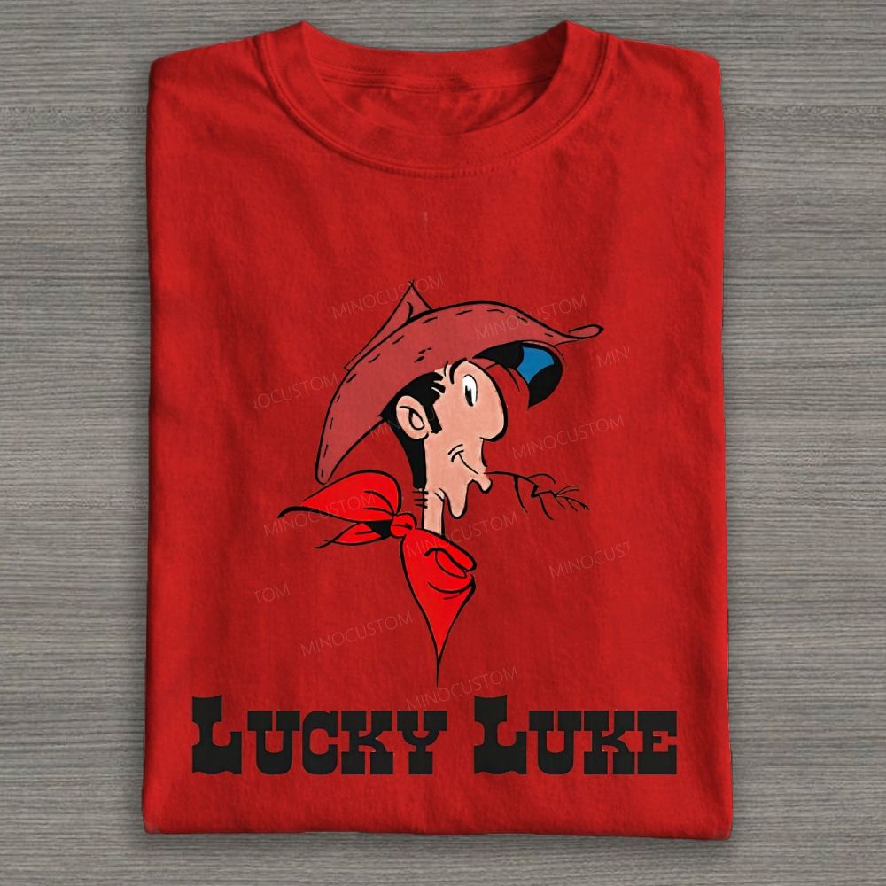 Vintage Retro Western Cowboy Portrait Graphic Cotton T-shirt