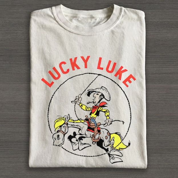 Vintage Wild West Cowboy On Horse Lasso Graphic Cotton T-shirt