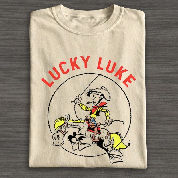 Vintage Wild West Cowboy On Horse Lasso Graphic Cotton T-shirt