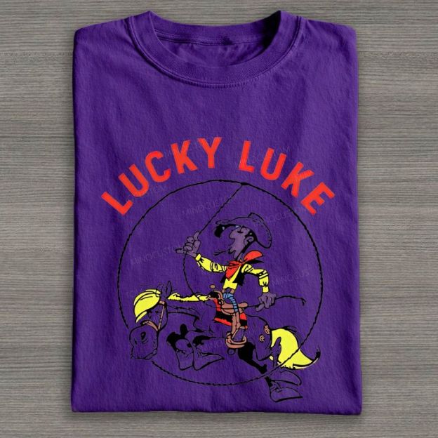 Vintage Wild West Cowboy On Horse Lasso Graphic Cotton T-shirt