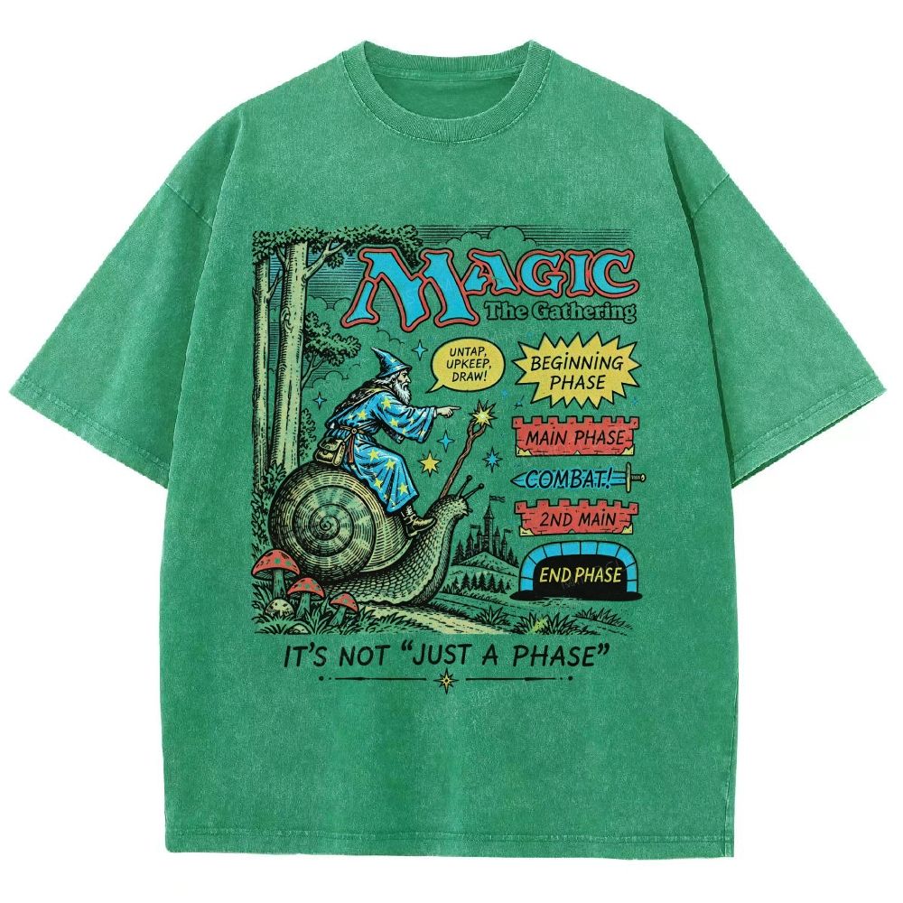 Vintage Snail Wizard Fantasy Unisex Fit Washed T-Shirt