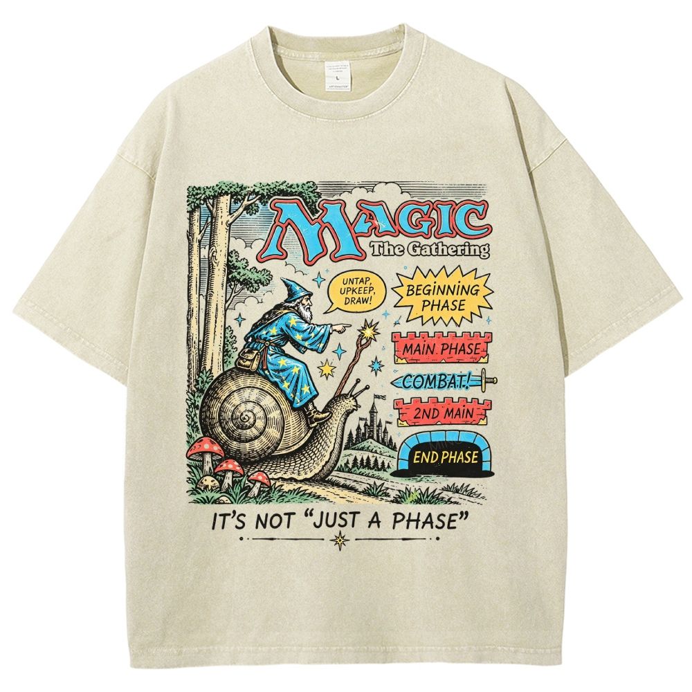 Vintage Snail Wizard Fantasy Unisex Fit Washed T-Shirt