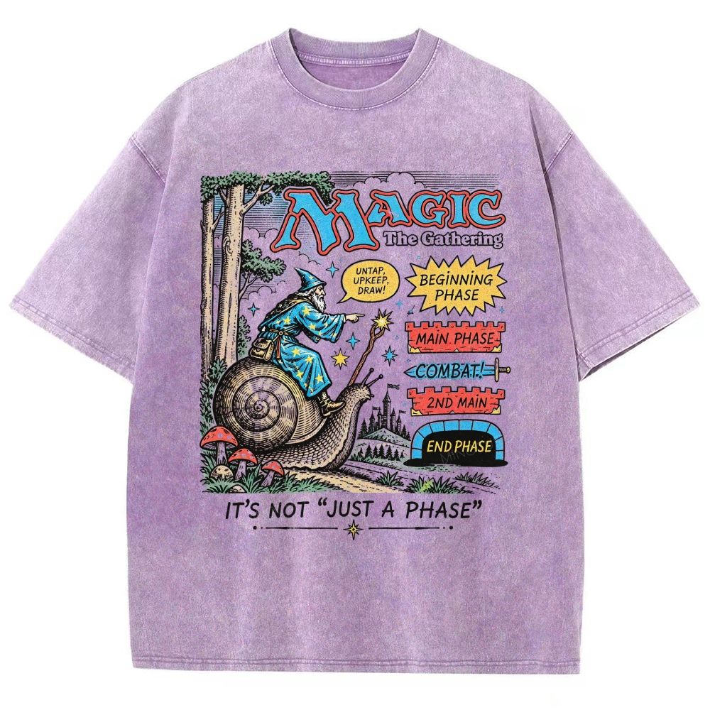 Vintage Snail Wizard Fantasy Unisex Fit Washed T-Shirt