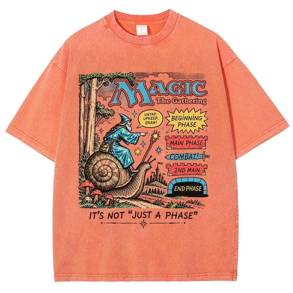Vintage Snail Wizard Fantasy Unisex Fit Washed T-Shirt