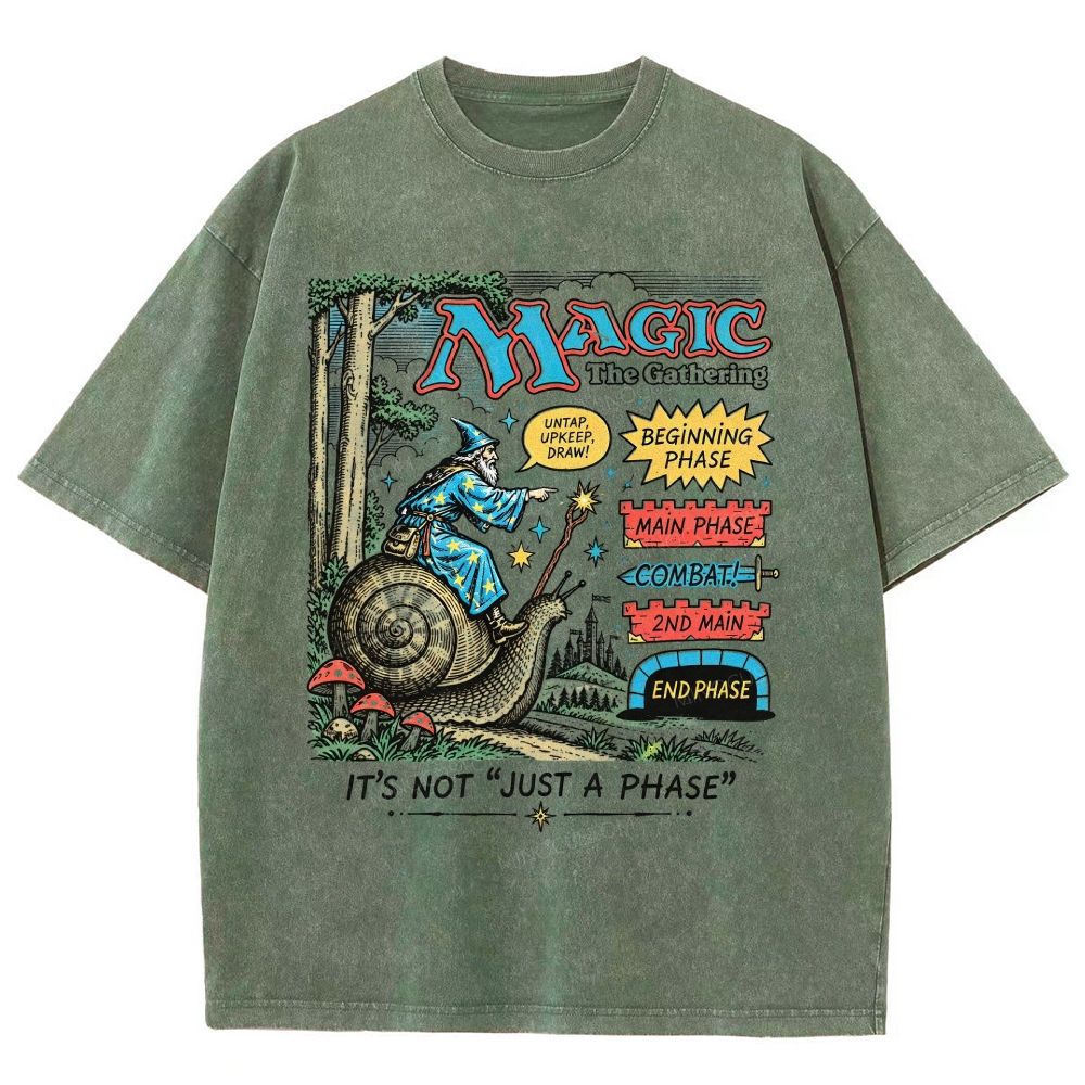 Vintage Snail Wizard Fantasy Unisex Fit Washed T-Shirt