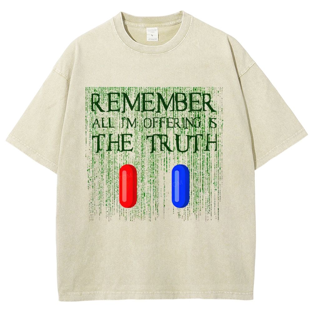 Remember  All I'm Offering Is The Truth Quote Unisex Fit Washed T-Shirt