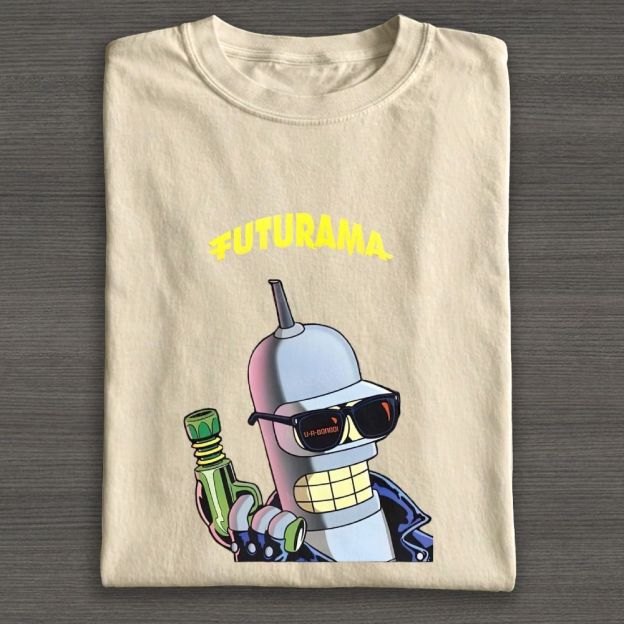 Retro Cool Sci‑Fi Robot Graphic Cotton T-shirt