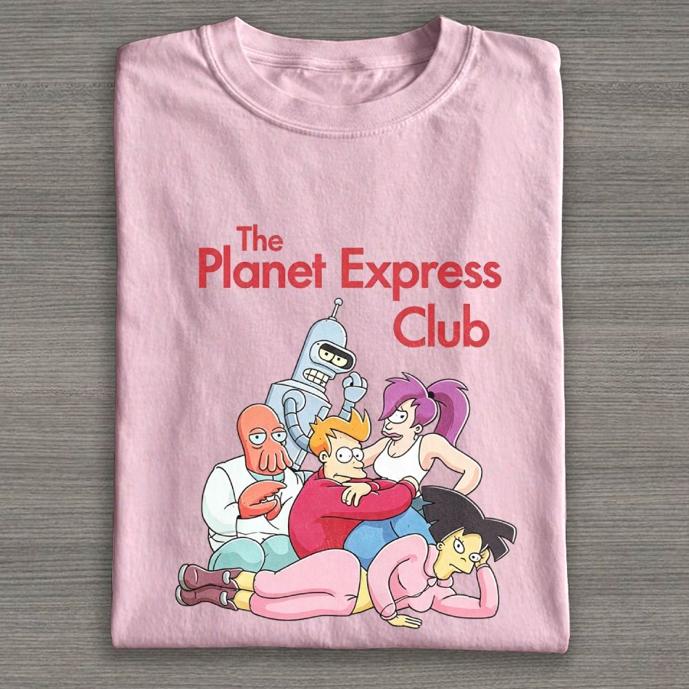 Retro Space Crew Group Character Graphic Cotton T-shirt