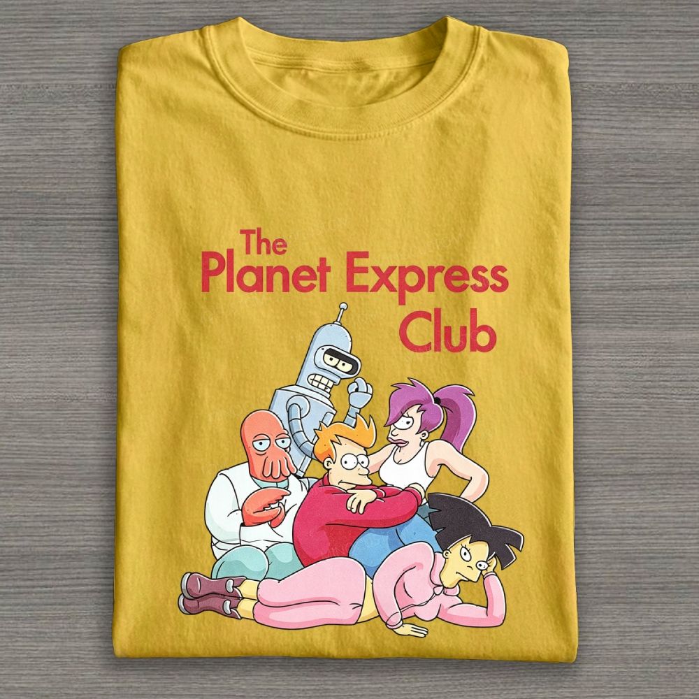 Retro Space Crew Group Character Graphic Cotton T-shirt