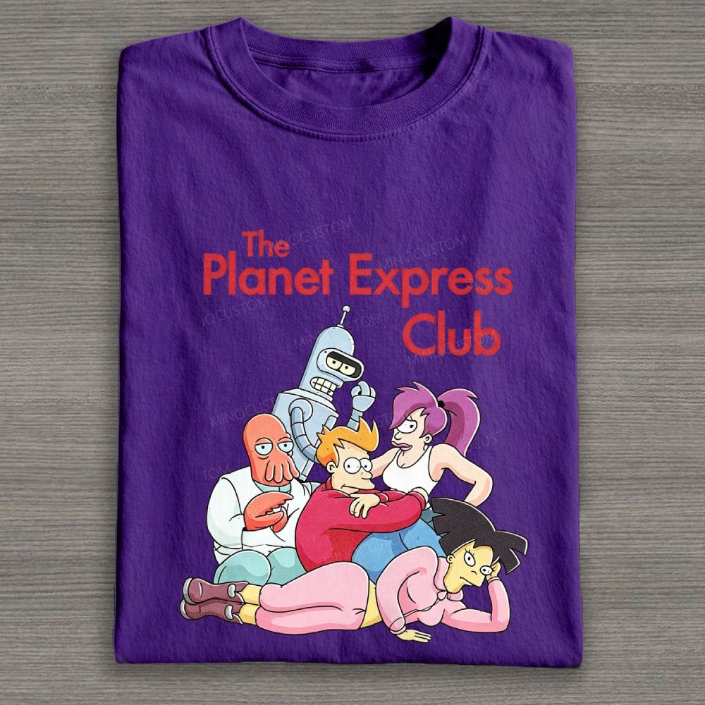 Retro Space Crew Group Character Graphic Cotton T-shirt