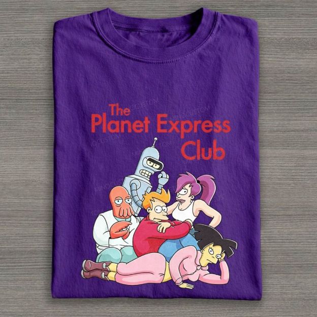 Retro Space Crew Group Character Graphic Cotton T-shirt