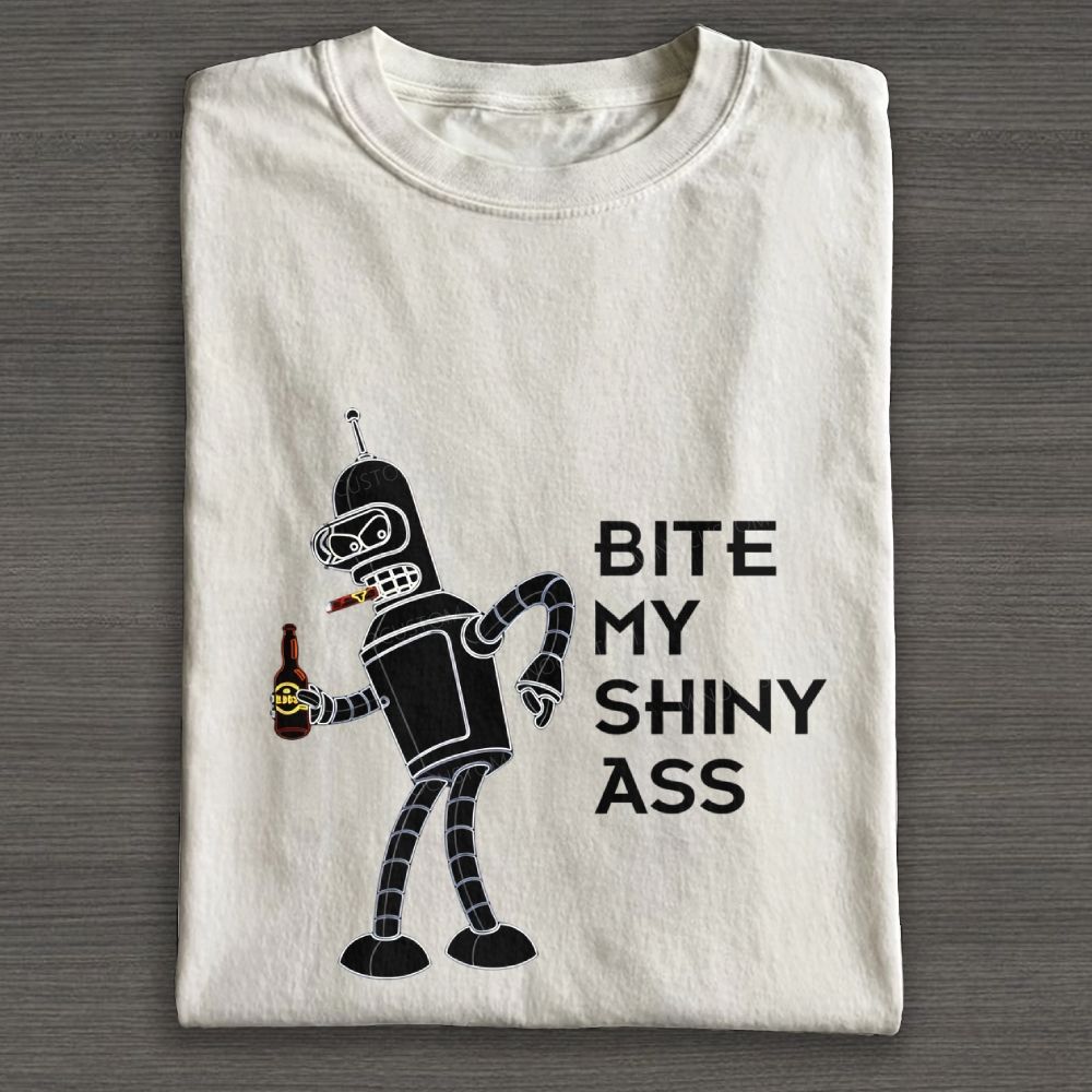 Retro Sassy Space Robot Graphic Cotton T-shirt
