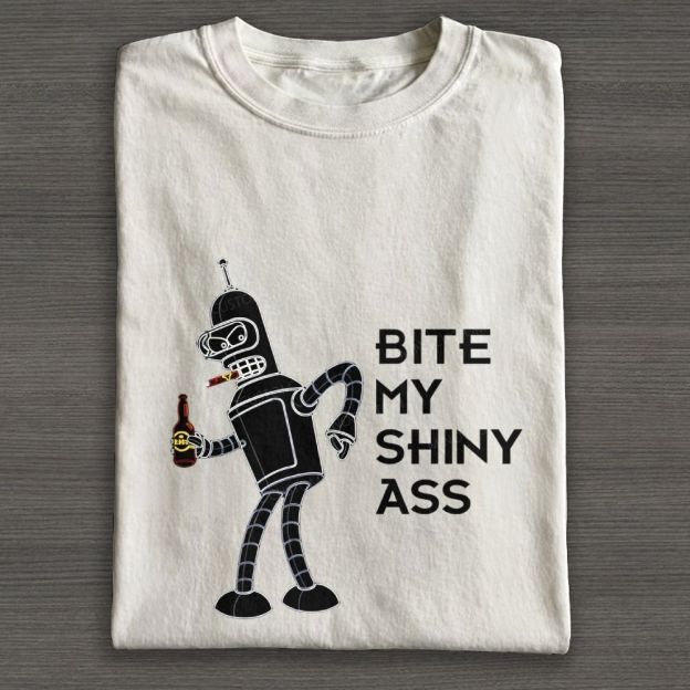 Retro Sassy Space Robot Graphic Cotton T-shirt