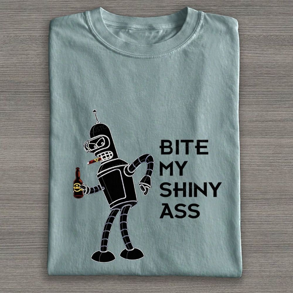 Retro Sassy Space Robot Graphic Cotton T-shirt