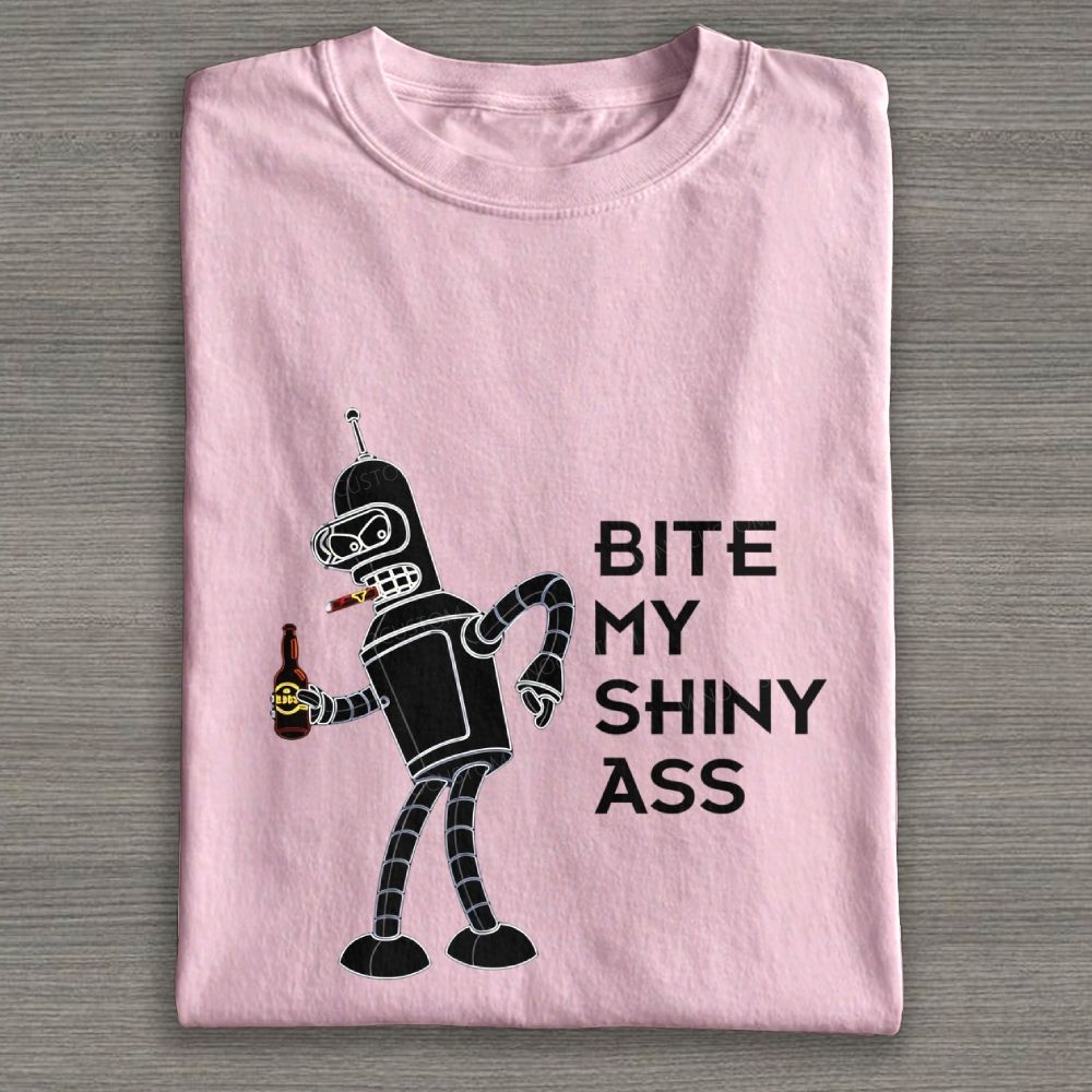 Retro Sassy Space Robot Graphic Cotton T-shirt