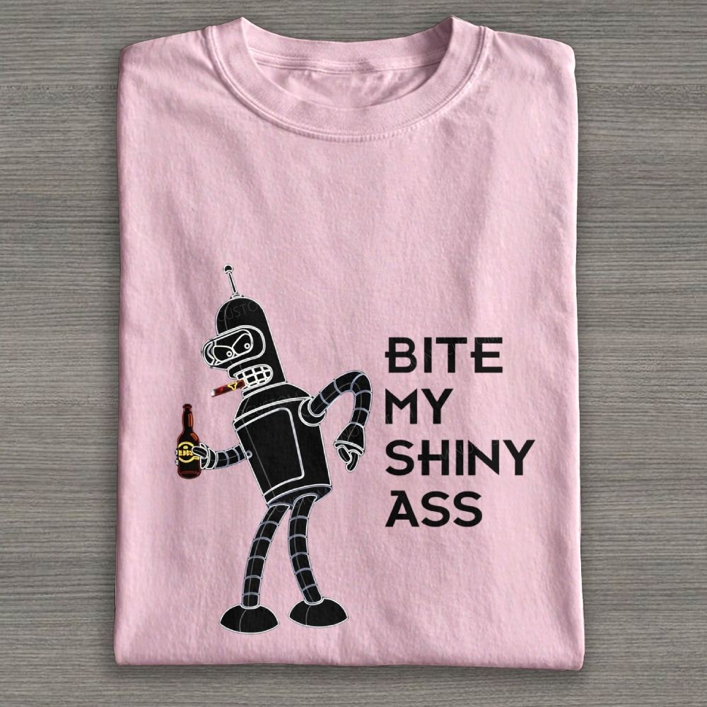 Retro Sassy Space Robot Graphic Cotton T-shirt