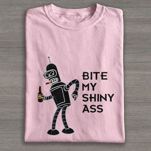 Retro Sassy Space Robot Graphic Cotton T-shirt