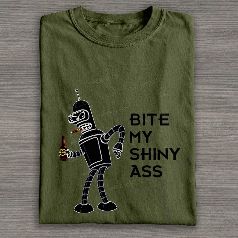 Retro Sassy Space Robot Graphic Cotton T-shirt