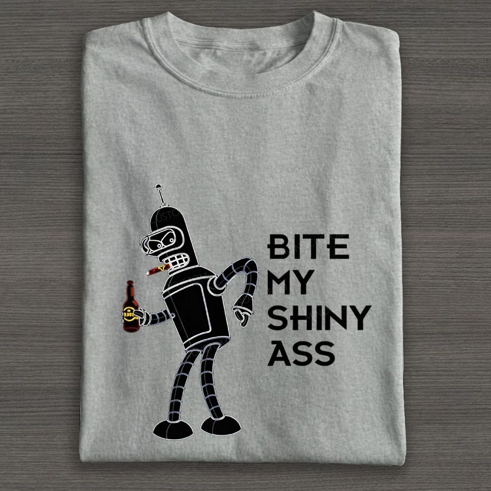 Retro Sassy Space Robot Graphic Cotton T-shirt