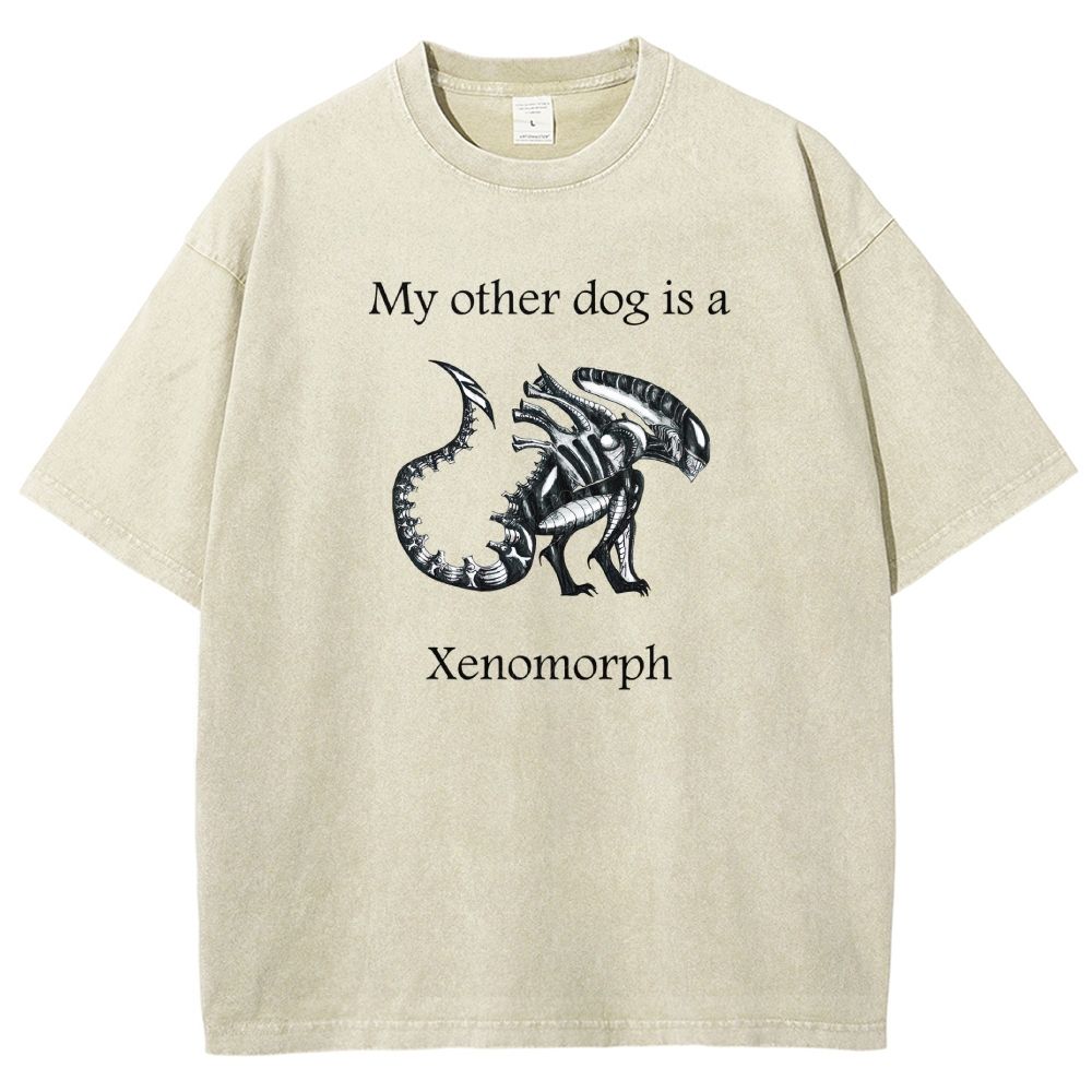 Funny My Other Dog Is  Xenomorph Washed T-shirt