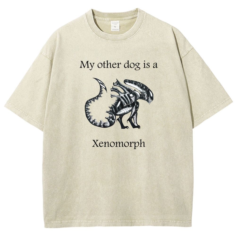 Funny My Other Dog Is  Xenomorph Washed T-shirt