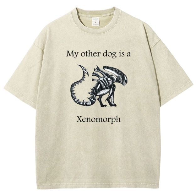 Funny My Other Dog Is  Xenomorph Washed T-shirt
