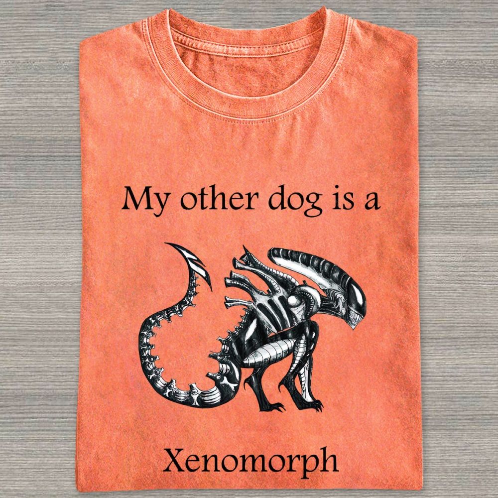 Funny My Other Dog Is  Xenomorph Washed T-shirt