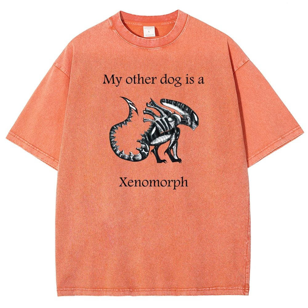 Funny My Other Dog Is  Xenomorph Washed T-shirt