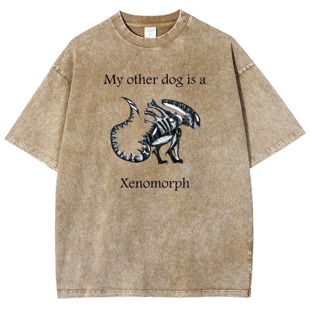 Funny My Other Dog Is  Xenomorph Washed T-shirt