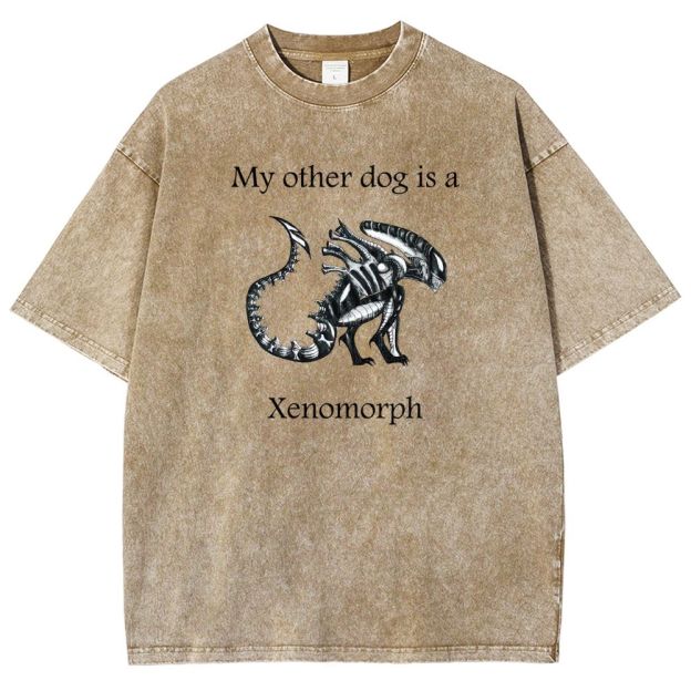 Funny My Other Dog Is  Xenomorph Washed T-shirt