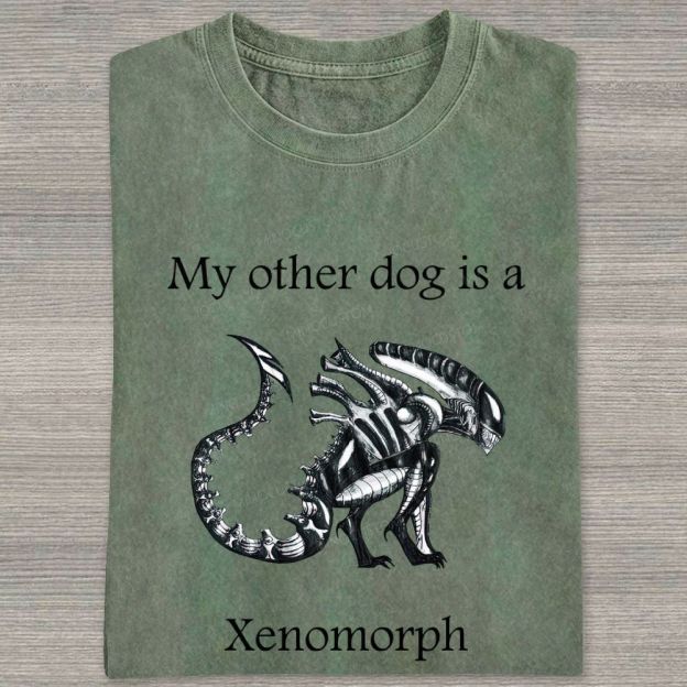 Funny My Other Dog Is  Xenomorph Washed T-shirt