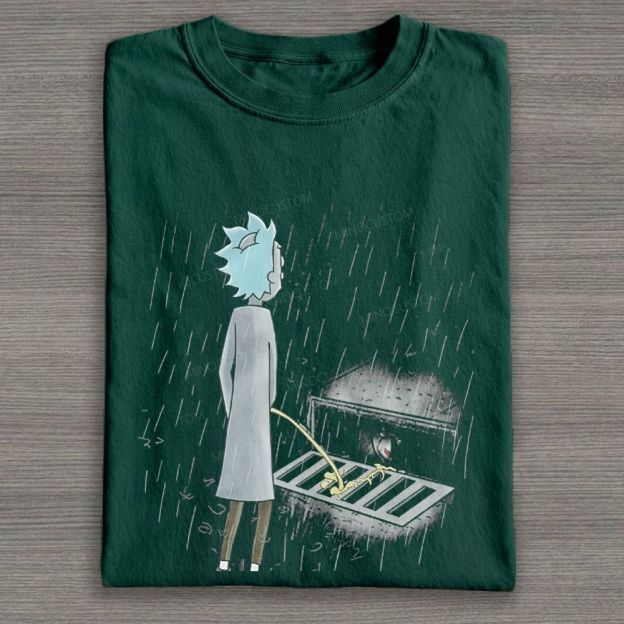 Moody Rainy Night Mad Scientist Dark Graphic Cotton T-shirt