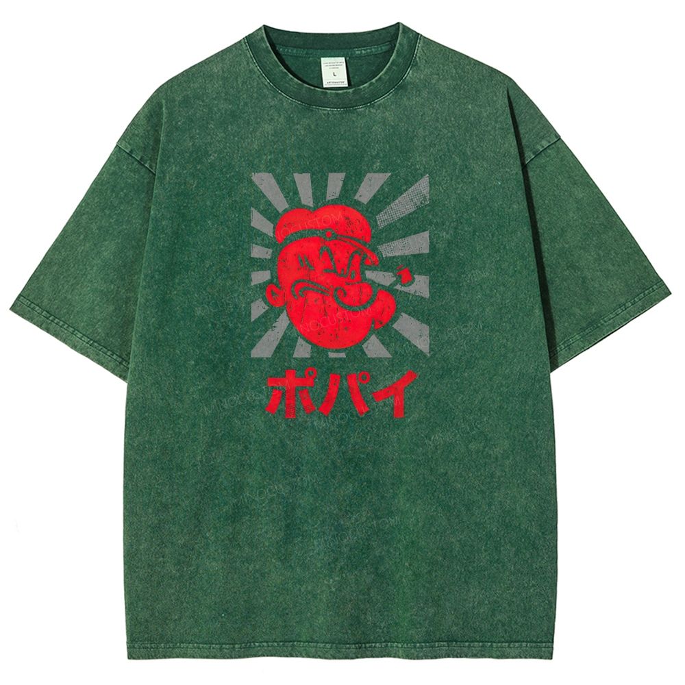 Vintage Retro Sailor Character Washed T-shirt