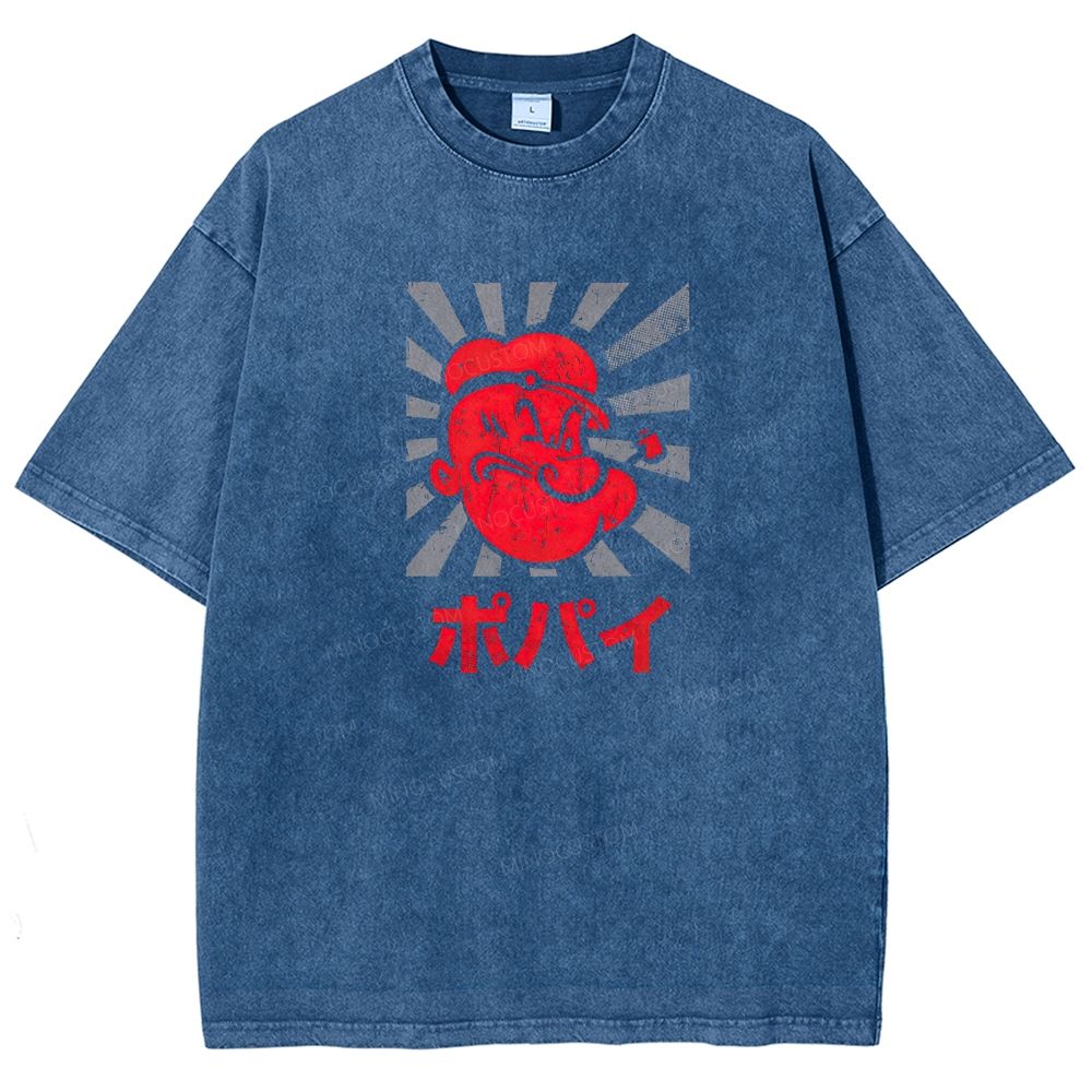 Vintage Retro Sailor Character Washed T-shirt