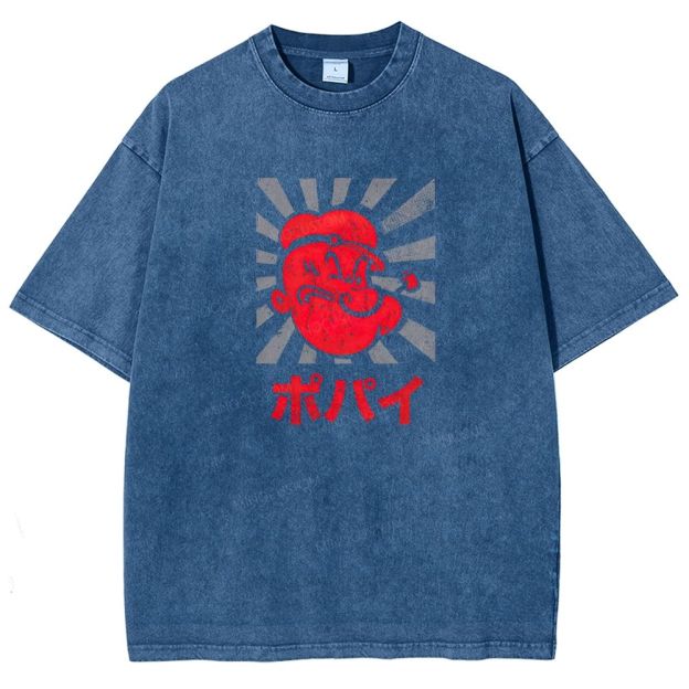 Vintage Retro Sailor Character Washed T-shirt