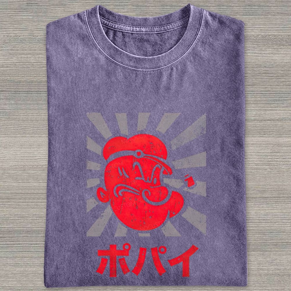Vintage Retro Sailor Character Washed T-shirt